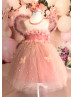 Floral Butterfly Pearl Embellished Flower Girl Dress